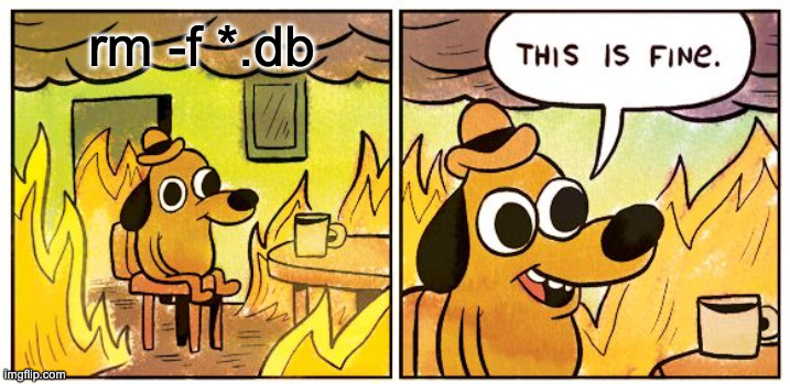 rm -rf *.db this is fine